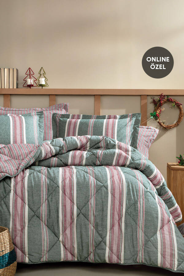 Chevron Single Bed Yarn Dyed Sleep Set - Green - 1