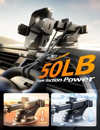 CHGeek Wireless Car Charger Phone Holder Mount, 15W Fast Charging Auto Clamping Phone Holders for Your Car Dashboard Windshield Air Vent Car Accessories for iPhone, Samsung Galaxy, Google Pixel etc - 4