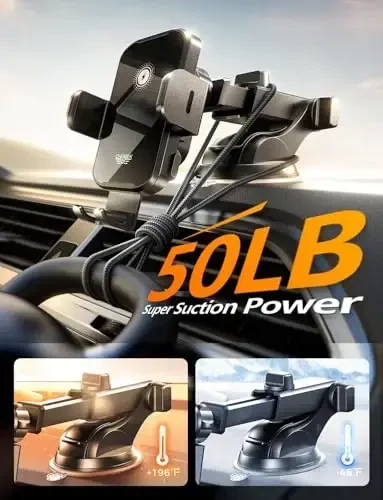 CHGeek Wireless Car Charger Phone Holder Mount, 15W Fast Charging Auto Clamping Phone Holders for Your Car Dashboard Windshield Air Vent Car Accessories for iPhone, Samsung Galaxy, Google Pixel etc - 4