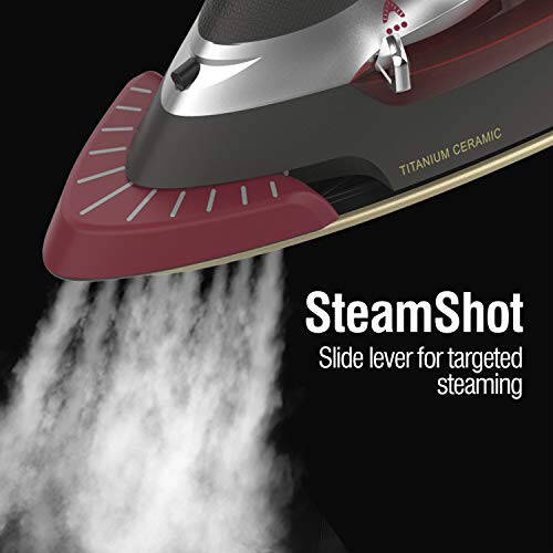 CHI Steam 2-da-1 Bug'li Temir va Vertikal Kiyim Bug'latgich, Kiyimlar uchun Titanyum Qoplangan Taglik bilan Maqsadli SteamShot, 1200 Vt, 10' Sim (13108), O'rta - 4