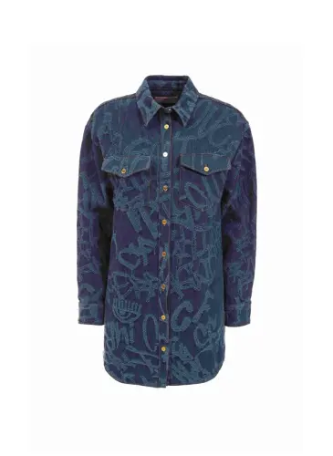 Chiara Ferragni Normal Shirt Collar Plain Navy Blue Women's Shirt 75CBL222 - 1