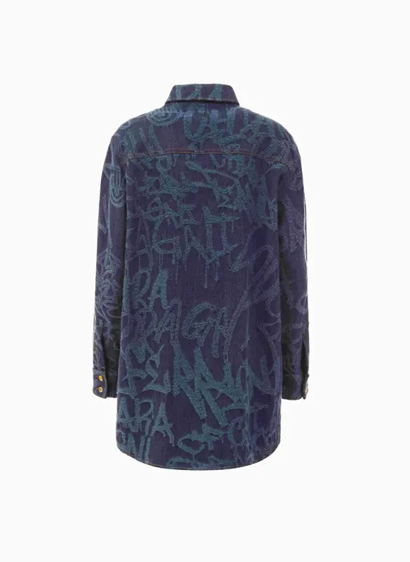 Chiara Ferragni Oddiy Ko'ylak Yoqasi Tekis To'q Ko'k Ayollar Ko'ylagi 75CBL222 - 2