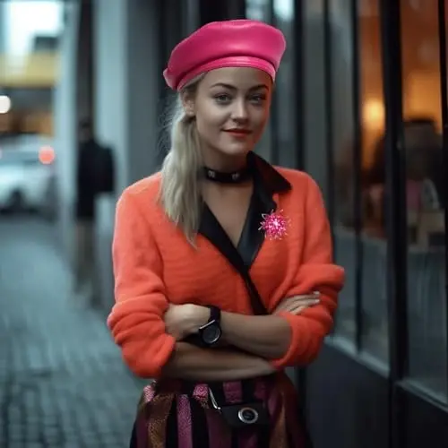 Chic PU кожаный берет для женщин, классический берет художника, кепка с аксессуарами из страз. - 2