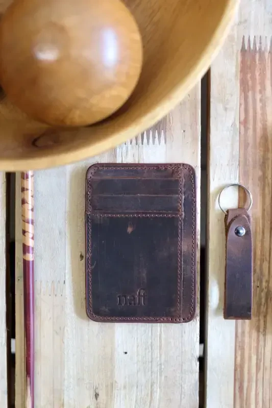 Chicago Double-sided 8+1 Genuine Leather Practical Card Holder (Keychain Gift) - 1