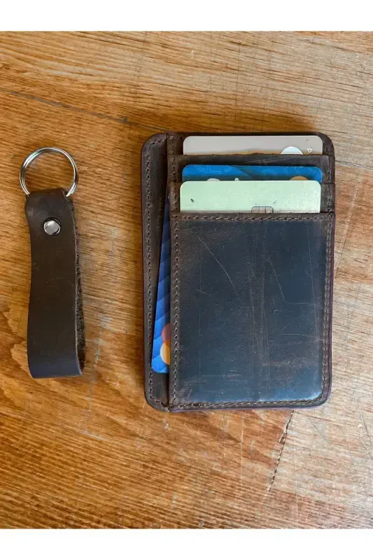 Chicago Double-sided 8+1 Genuine Leather Practical Card Holder (Keychain Gift) - 6