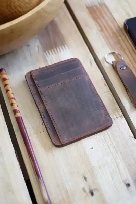 Chicago Double-sided 8+1 Genuine Leather Practical Card Holder (Keychain Gift) - 7