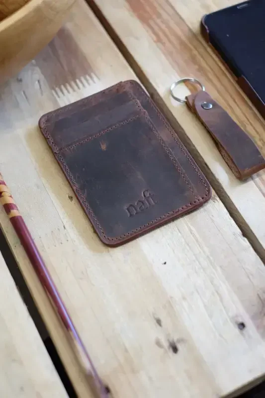 Chicago Double-sided 8+1 Genuine Leather Practical Card Holder (Keychain Gift) - 8