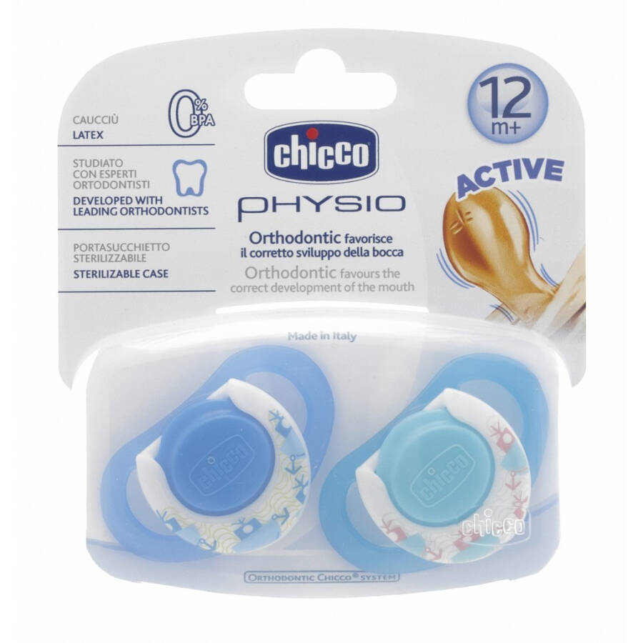 Chicco 2 Pack Physio Rubber Soother 12 months+ - 3