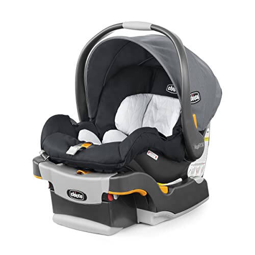 Chicco KeyFit® 30 ClearTex® Infant Car Seat and Base, Rear-Facing Seat for 4-30 lbs., Includes Head and Body Support, Compatible with Chicco Strollers, Baby Travel Gear | Pewter/Grey - 1