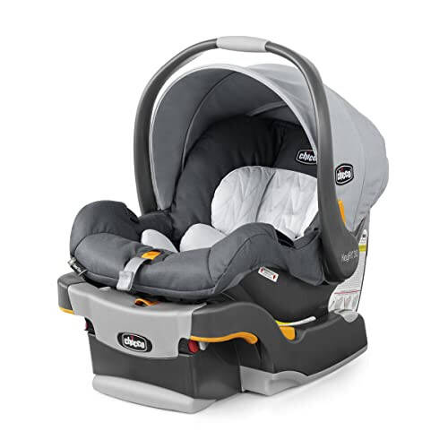 Chicco KeyFit 30 ClearTex Infant Car Seat and Base, Rear-Facing Seat for Infants 4-30 lbs, Includes Head and Body Support, Compatible with Chicco Strollers, Baby Travel Gear | Slate/Grey - 1