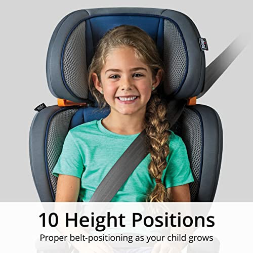 Chicco KidFit Adapt Plus 2-in-1 Belt-Positioning Booster Car Seat, Backless and High Back Booster Seat, for Children Aged 4 Years and up and 40-100 lbs. | Ember/Black - 4