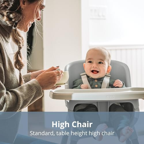 Chicco Zest 4-in-1 Folding High Chair, Feeding Chair, Toddler Chair and Youth Stool, Multi-Use Easy Clean High Chair | Capri/Blue - 27