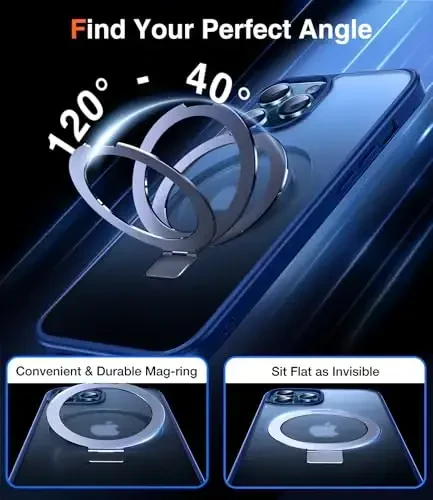 Chicfun 3-in-1 [Magnetic+Kickstand+Ring Holder] for iPhone 12 Pro Max Case Stand Ring Holder Compatible with MagSafe, Military Shockproof Protective Matte iPhone 12 Pro Max Phone Case Kickstand Cover - 3
