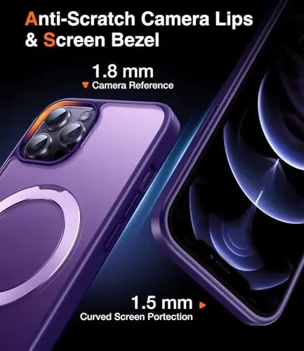 Chicfun 3-in-1 [Magnetic+Kickstand+Ring Holder] for iPhone 12 Pro Max Case Stand Ring Holder Compatible with MagSafe, Military Shockproof Protective Matte iPhone 12 Pro Max Phone Case Kickstand Cover - 6