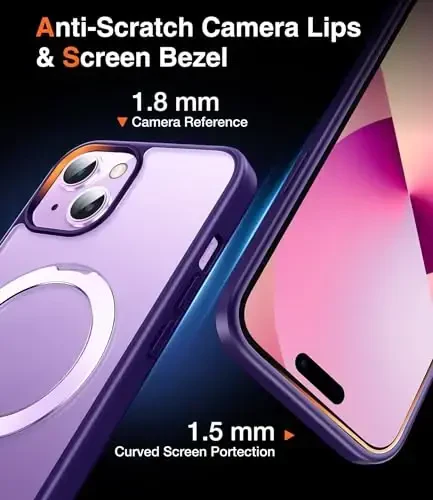 Chicfun 3-in-1 [Magnetic+Kickstand+Ring Holder] for iPhone 13 Case, iPhone 14 Case Compatible with MagSafe, Phone Case iPhone 13/14 with Stand Military Shockproof Protective Magnetic Cover - 6