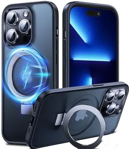 Chicfun 3-in-1 [Magnetic+Kickstand+Ring Holder] for iPhone 13 Pro Case Compatible with MagSafe, iPhone 13 Pro Phone Case with Stand Military Shockproof Silicone Protective Magnetic Hard Cover - 1