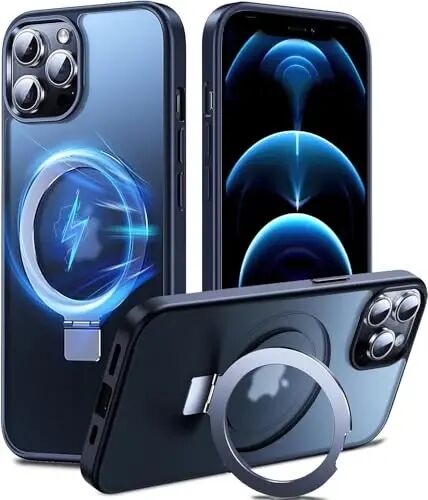 Chicfun 3-in-1 [Magnetic+Kickstand+Ring Holder] for iPhone 17e Case & iPhone 16e case with Stand Compatible with MagSafe, Military Shockproof Protective iPhone 17e Phone Case Kickstand Cover Blue - CHICFUN