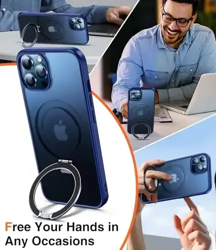 Chicfun 3-in-1 [Magnit+Kickstand+Ring Holder] iPhone 12 Pro Max uchun MagSafe bilan mos keladigan, harbiy zarbaga chidamli himoya matli iPhone 12 Pro Max telefon qutisi Kickstand qopqog'i - 2