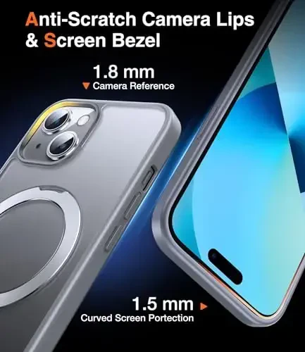 Chicfun 3-in-1 [Magnit+Kickstand+Ring Holder] iPhone 13 uchun g'ilof, MagSafe bilan mos iPhone 14 g'ilof, Magnit telefon g'ilofi iPhone 13/14 stend bilan harbiy zarbaga chidamli himoya Titan - 6