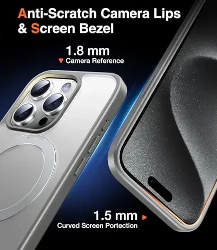 Chicfun 3-in-1 [Magnit+Kickstand+Ring Holder] iPhone 15 Pro Max uchun G'ilof MagSafe bilan mos keladi, Harbiy zarbaga chidamli himoya Mat iPhone 15 Pro Max Telefon G'ilof Qo'llab-quvvatlash - 6