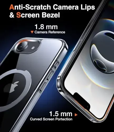 Chicfun 3-in-1 [Magnit+Kickstand+Ring ushlagichi] iPhone 16e Case 2025 Stand Ring ushlagichi MagSafe bilan mos, Harbiy zarbaga chidamli himoya iPhone 16e telefon g'ilofi Kickstand qopqog'i shaffof - 5