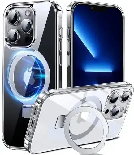 Chicfun 3-in-1 [Magnit+Qoʻllab-quvvatlash+Halqa ushlagich] iPhone 14 Pro uchun MagSafe bilan mos keladigan, iPhone 14 Pro telefon qutisi, harbiy zarbaga chidamli himoya magnitli mat qattiq qopqoq - 1