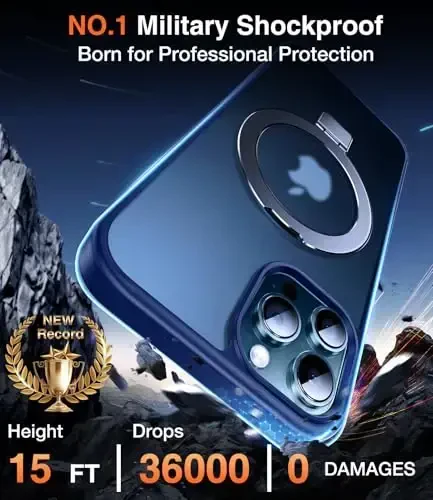 Chicfun 3-в-1 [Magnetic+Kickstand+Ring Holder] для iPhone 12 Pro Max Case Stand Ring Holder Совместим с MagSafe, Military Shockproof Protective Matte iPhone 12 Pro Max Phone Case Kickstand Cover - 5