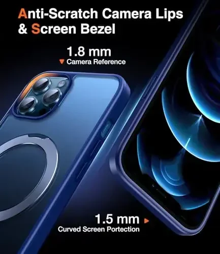 Chicfun 3-в-1 [Magnetic+Kickstand+Ring Holder] для iPhone 12 Pro Max Case Stand Ring Holder Совместим с MagSafe, Military Shockproof Protective Matte iPhone 12 Pro Max Phone Case Kickstand Cover - 6