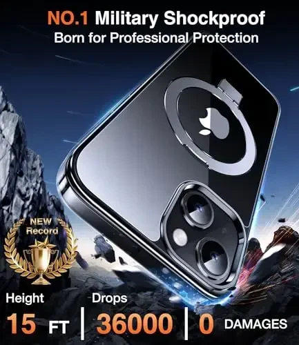 Chicfun 3-в-1 [Magnetic+Kickstand+Ring Holder] для iPhone 13 Case, iPhone 14 Case Compatible with MagSafe, Phone Case iPhone 13/14 with Stand Military Shockproof Protective Magnetic Cover - 4