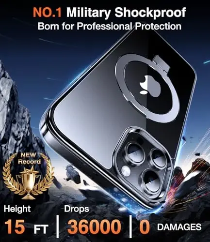 Chicfun 3-в-1 [Magnetic+Kickstand+Ring Holder] for iPhone 12 Pro Max Case Stand Ring Holder Compatible with MagSafe, Military Shockproof Protective Matte iPhone 12 Pro Max Phone Case Kickstand Cover - 5