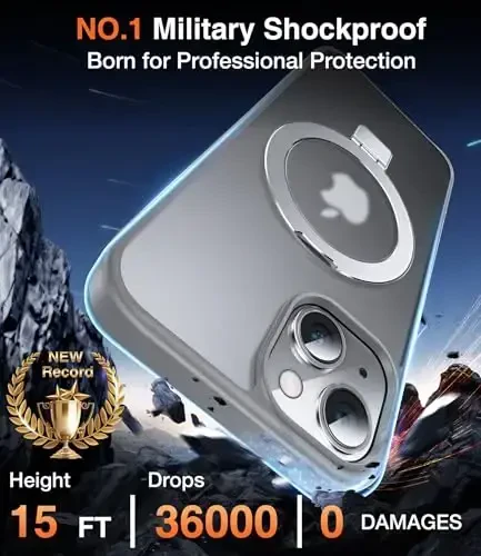 Chicfun 3-в-1 [магнитный+подставка+кольцо-держатель] для iPhone 13 Case, iPhone 14 Case Compatible with MagSafe, Magnetic Phone Case iPhone 13/14 with Stand Military Shockproof Protective Titan - 3