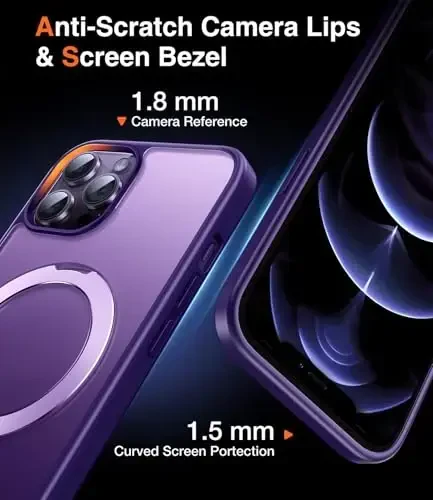 Chicfun 3-in-1 [Magnetic+Kickstand+Ring Holder] for iPhone 12 Pro Max Case Stand Ring Holder Compatible with MagSafe, Military Shockproof Protective Matte iPhone 12 Pro Max Phone Case Kickstand Cover - 6