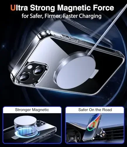 Chicfun 3-in-1 [Magnetic+Kickstand+Ring Holder] for iPhone 13 Case, iPhone 14 Case Compatible with MagSafe, Phone Case iPhone 13/14 with Stand Military Shockproof Protective Magnetic Cover - 3