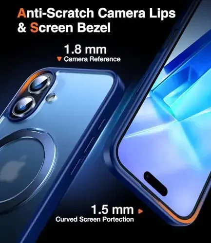 Chicfun 3-in-1 [Magnetic+Kickstand+Ring Holder] for iPhone 16 Plus Case with Stand Ring Holder， Compatible with MagSafe, Military Shockproof Kickstand Phone Case iPhone 16 Plus Cover Black - 6