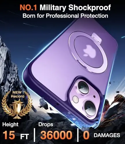 Chicfun 3-in-1 [Magnetic+Kickstand+Ring Holder] for iPhone 13 Case, iPhone 14 Case Compatible with MagSafe, Phone Case iPhone 13/14 with Stand Military Shockproof Protective Magnetic Cover - 3