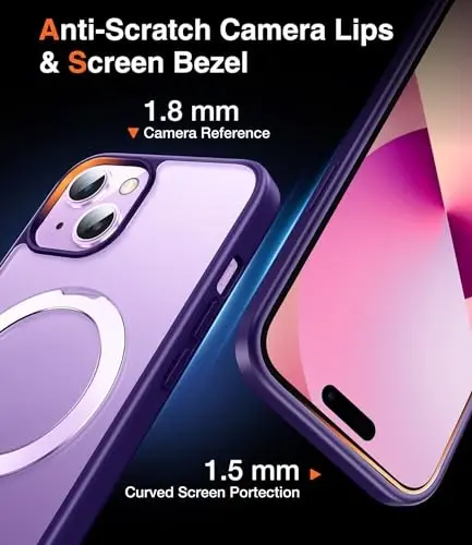 Chicfun 3-in-1 [Magnetic+Kickstand+Ring Holder] for iPhone 13 Case, iPhone 14 Case Compatible with MagSafe, Phone Case iPhone 13/14 with Stand Military Shockproof Protective Magnetic Cover - 6