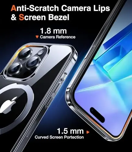 Chicfun 3-in-1 [Magnetic+Kickstand+Ring Holder] for iPhone 15 Pro Max Case Stand Ring Holder Compatible with MagSafe, Military Shockproof Protective Matte iPhone 15 Pro Max Phone Case Kickstand Cover - 6
