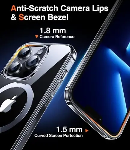 Chicfun 3-in-1 [Magnetic+Kickstand+Ring Holder] for iPhone 14 Pro Case Compatible with MagSafe, iPhone 14 Pro Phone Case with Stand Military Shockproof Protective Magnetic Matte Hard Cover - 6