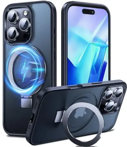 Chicfun 3-in-1 [Magnetic+Kickstand+Ring Holder] for iPhone 16 Pro Case with Stand Ring Holder， Compatible with MagSafe, Military Shockproof Kickstand Phone Case iPhone 16 Pro Cover Black - 1