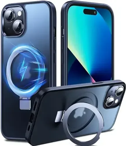 Chicfun 3-in-1 [Magnetic+Kickstand+Ring Holder] for iPhone 13 Case, iPhone 14 Case Compatible with MagSafe, Phone Case iPhone 13/14 with Stand Military Shockproof Silicone Protective Magnetic Cover 