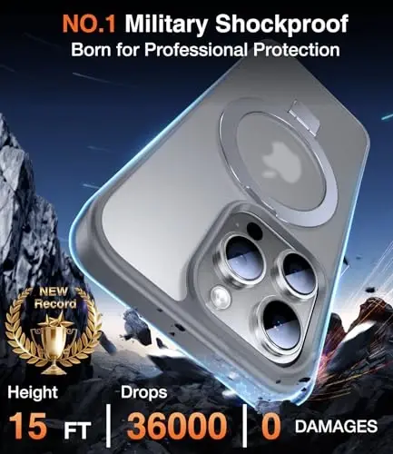 Chicfun 3'ü 1 arada [Manyetik+Stant+Halka Tutucu] iPhone 14 Pro Max Kılıfı Stant Halka Tutucu MagSafe Uyumlu, Askeri Düzeyde Darbeye Dayanıklı Koruyucu iPhone 14 Pro Max Telefon Kılıfı Stant Kapağı - 5