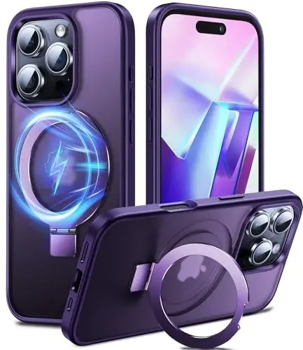 Chicfun 3-in-1 [Magnetic+Kickstand+Ring Holder] for iPhone 16 Pro Max Case Stand Ring Holder Compatible with MagSafe, Military Shockproof iPhone 16 Pro Max Phone Case Kickstand Cover Purple - 1