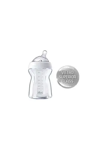 Chicoo Naturalfeeling Glass Baby Bottle 0 Months 250 ml - CHICCO (1)