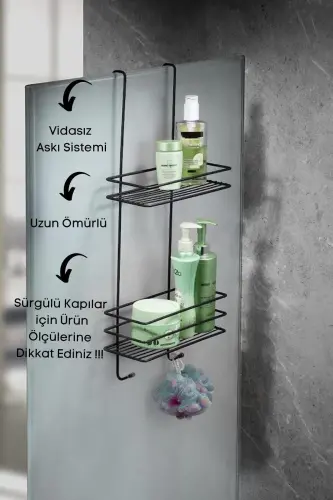Chidamli zanglamaydigan 2 qavatli osma dush tokchasi sovuni - SAS HAUS (1)