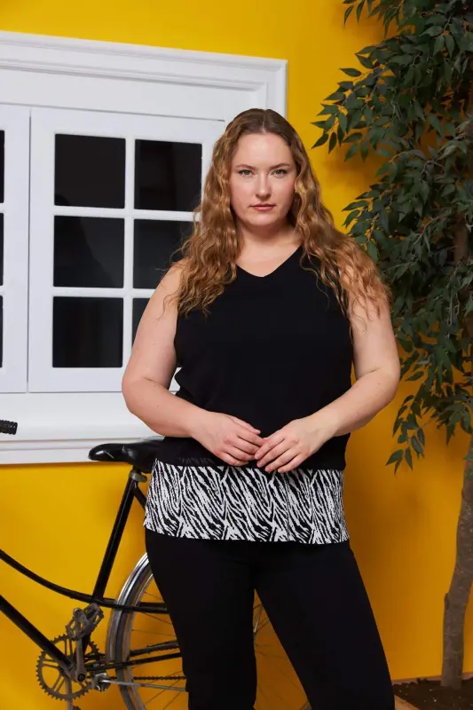 Chiffon Lined Plus Size Blouse White - BÜYÜKBEDENIZ