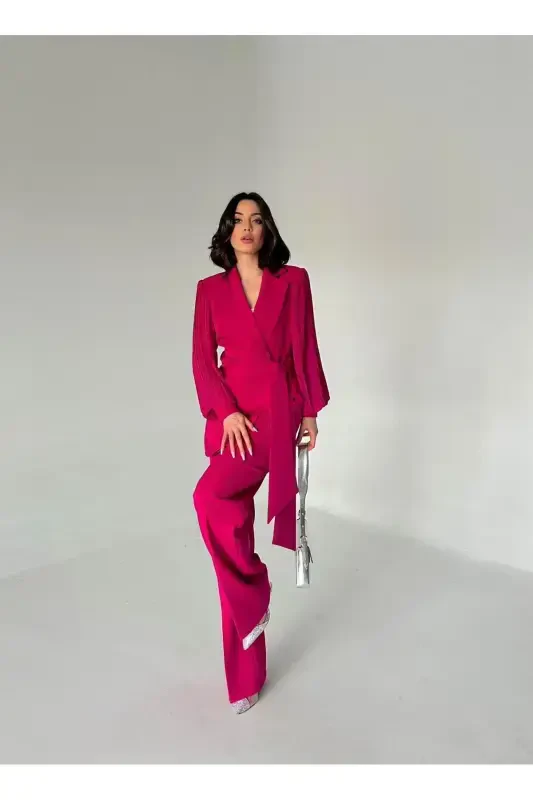 Chiffon Sleeve Two-Piece Set - 4