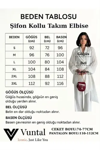 CHIFFON SLEEVE TWO-PIECE SET-Pink - VUNTAL BUTİK (1)