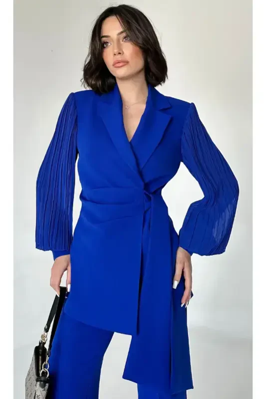 Chiffon Sleeve Two-Piece Suit - VUNTAL BUTİK