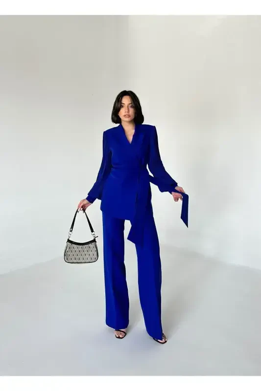 Chiffon Sleeve Two-Piece Suit - 2