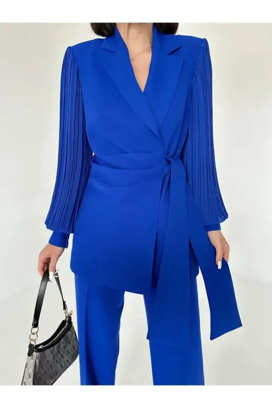 Chiffon Sleeve Two-Piece Suit - 4